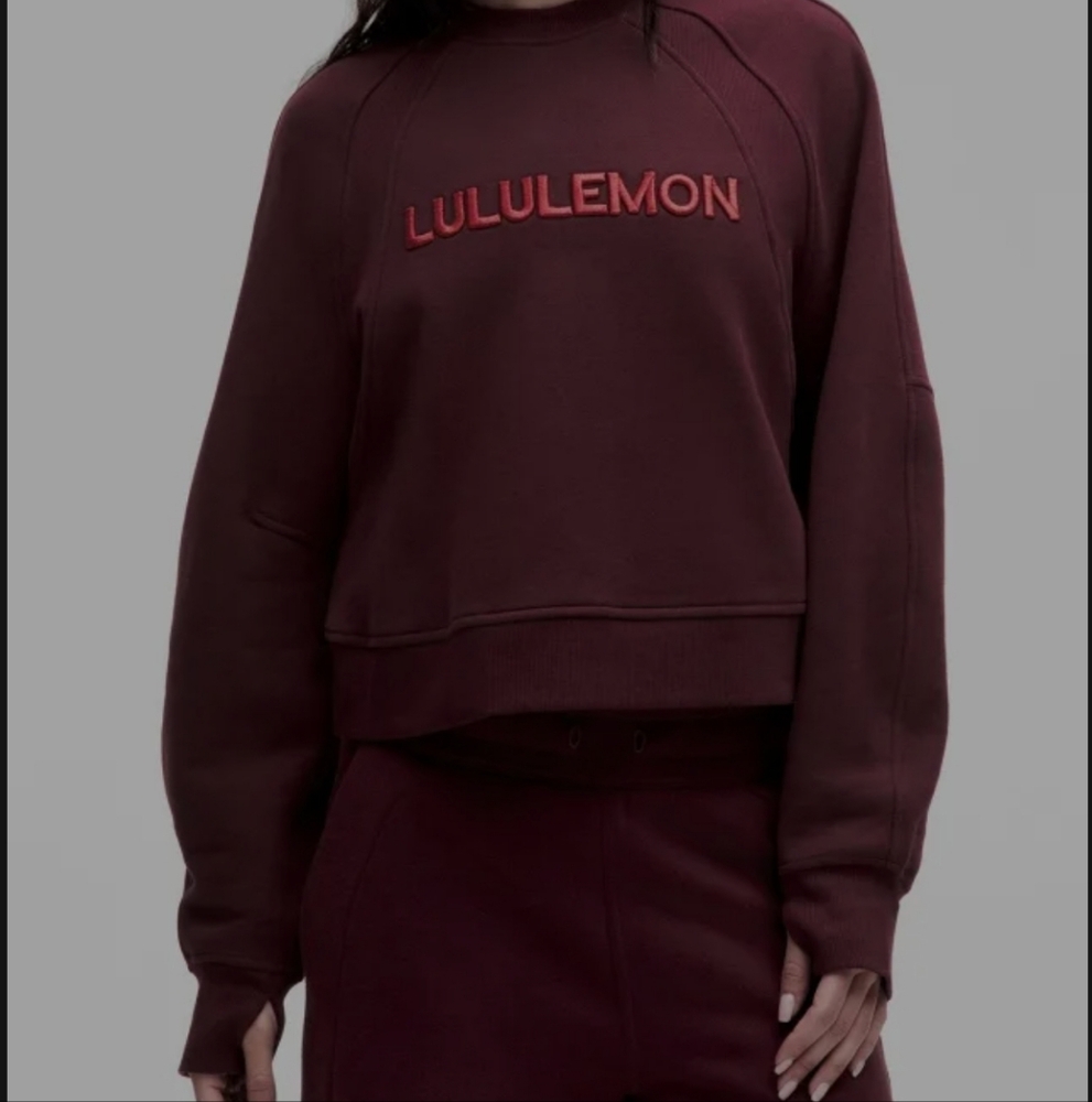 lululemon Over Sized Scuba Pullover In GARNET